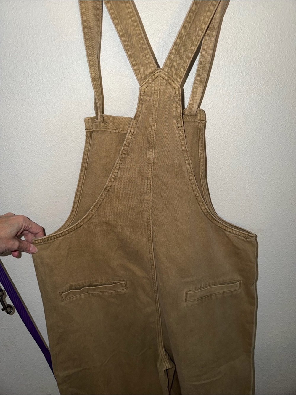 Zenana Outfitters Tan Wide-Leg Denim Overalls NWT - Picture 6 of 12